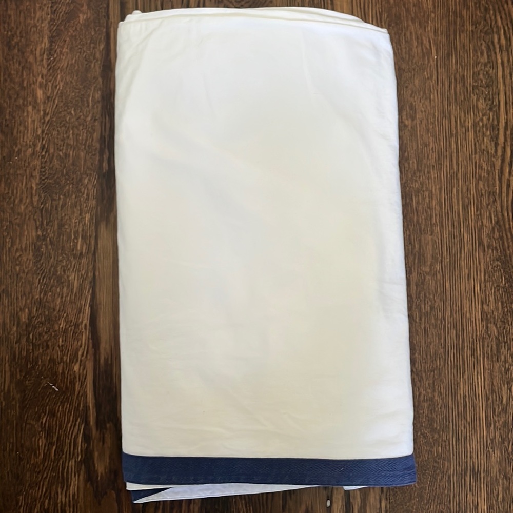Border Frame Crib Skirt, navy blue